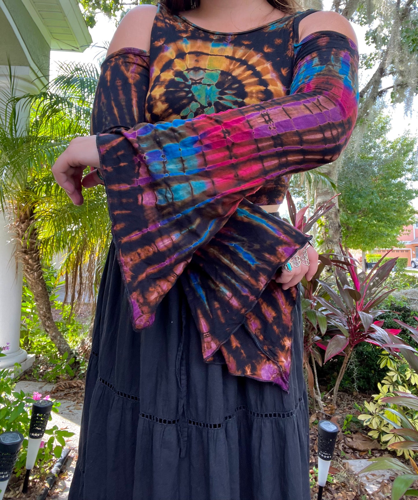 Black Tie-Dye Aurora Top