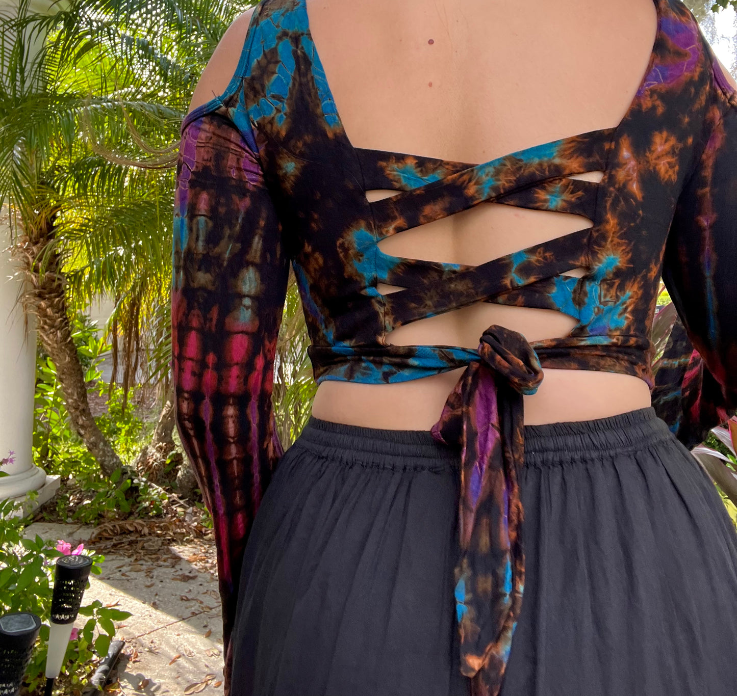 Black Tie-Dye Aurora Top