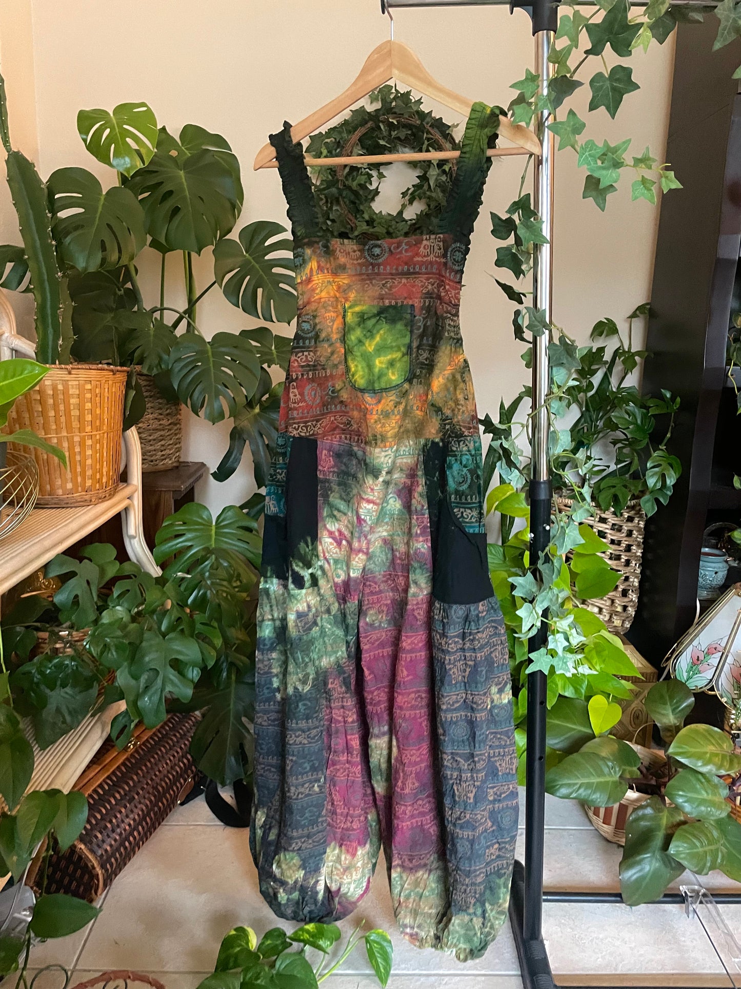 Raven Patchwork Overalls