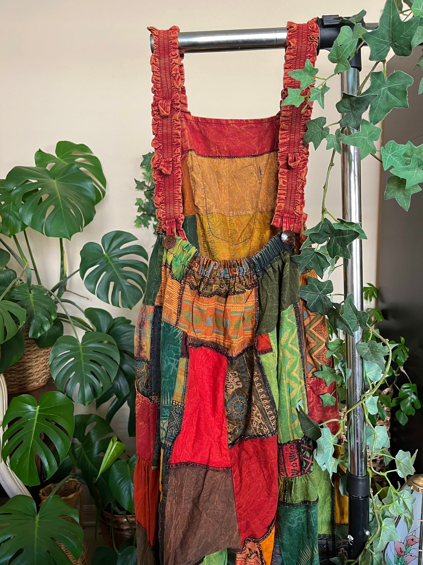 Warm Toned Full Patchwork Overalls V1