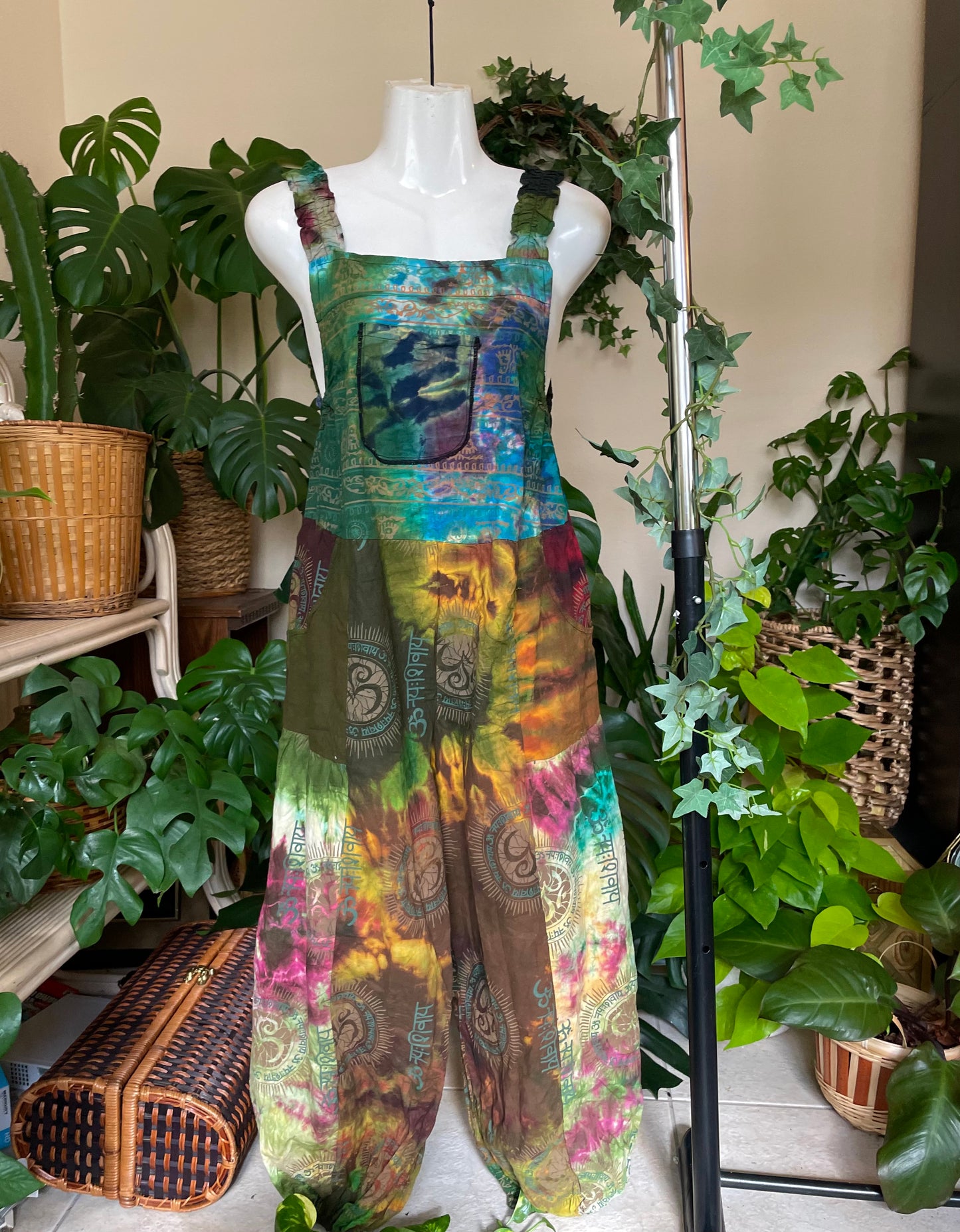 Alana Tie Dye Patchwork Overalls