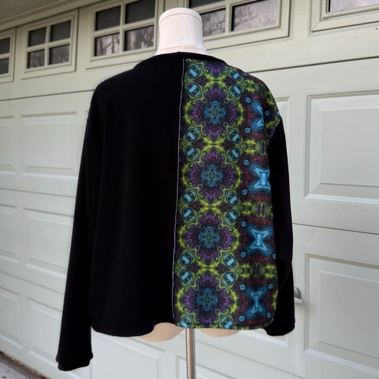 Patchwork FLEECE Cropped Crewneck XL
