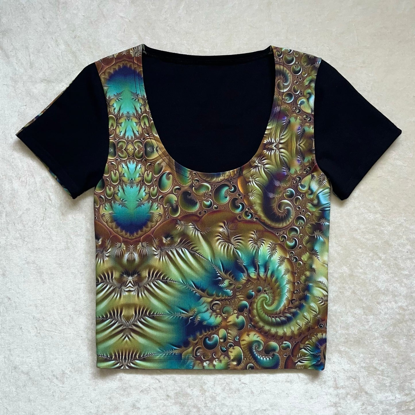 Fractal Scoop Tee S/M (less cropped)