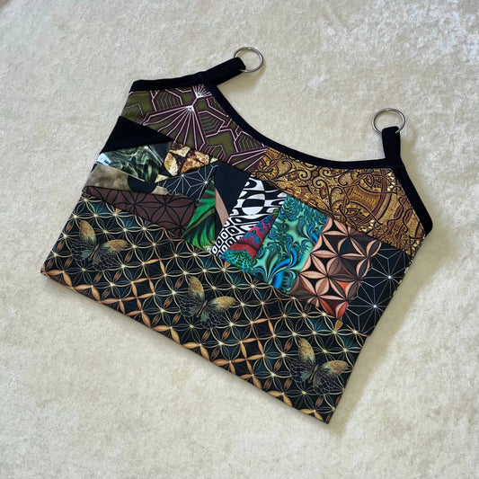 Patchwork Bralette Ring Top S/M