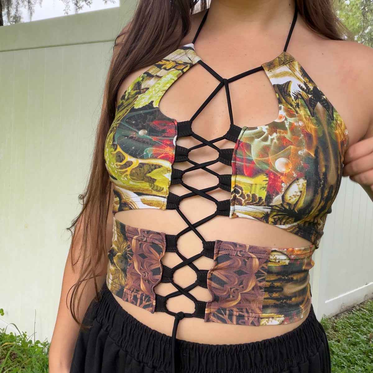 Lace-Up Cutout Top M/L