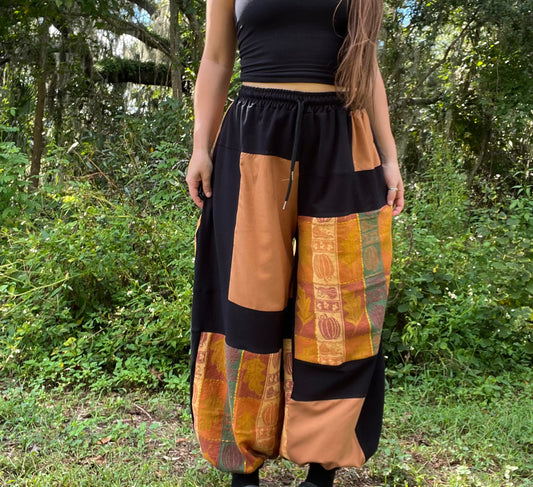 Pumpkin Patchwork Pants XS-XL