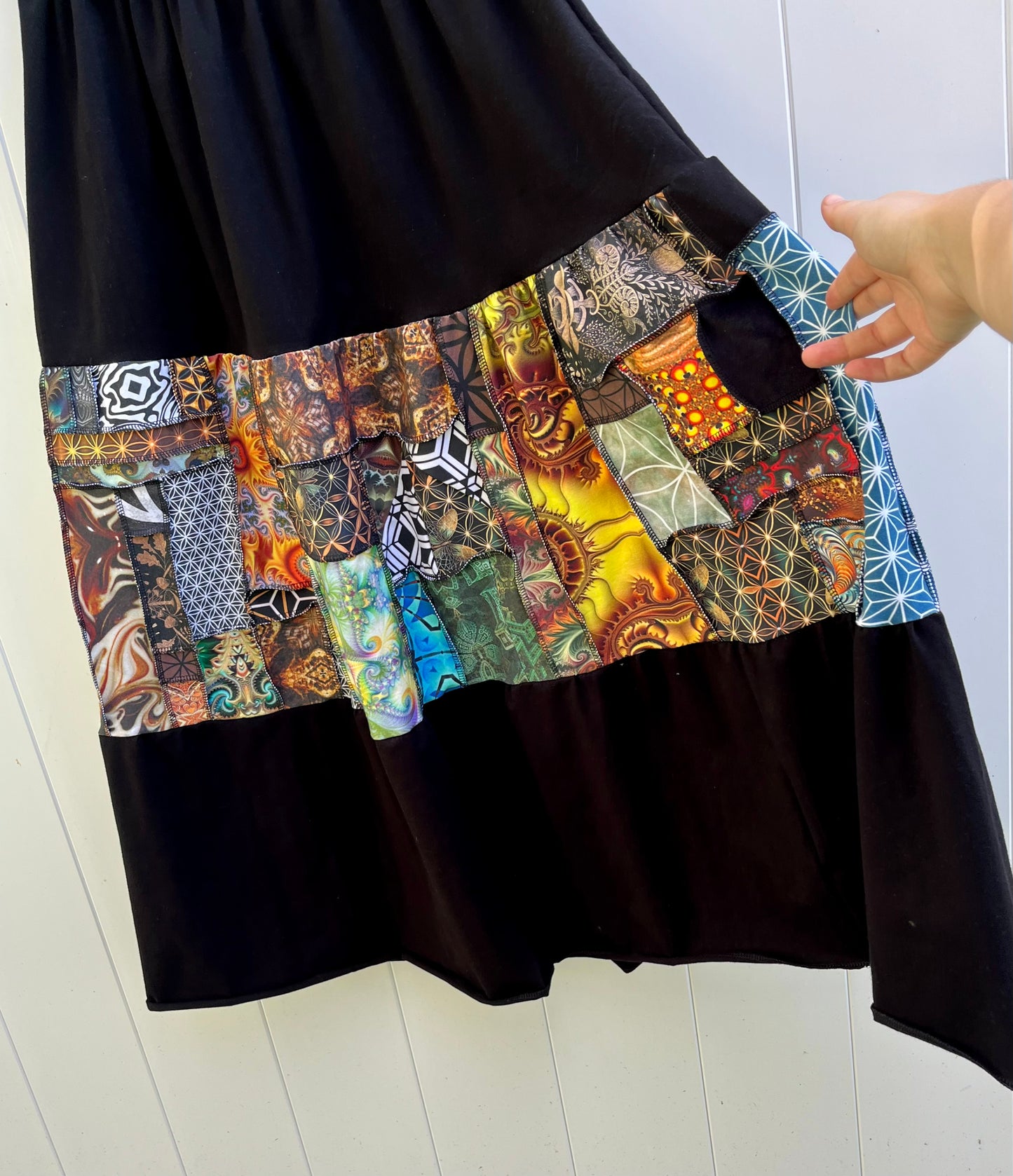 Patchwork Maxi Skirt ꕥ S-XL