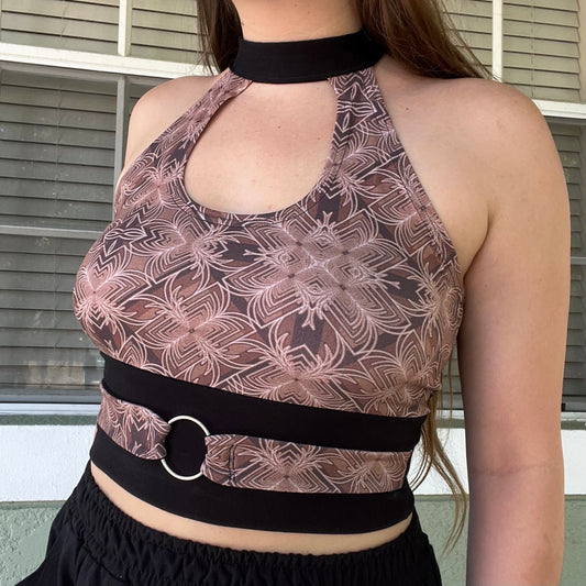 Keyhole Choker Top M/L (L Chest) (not lined)