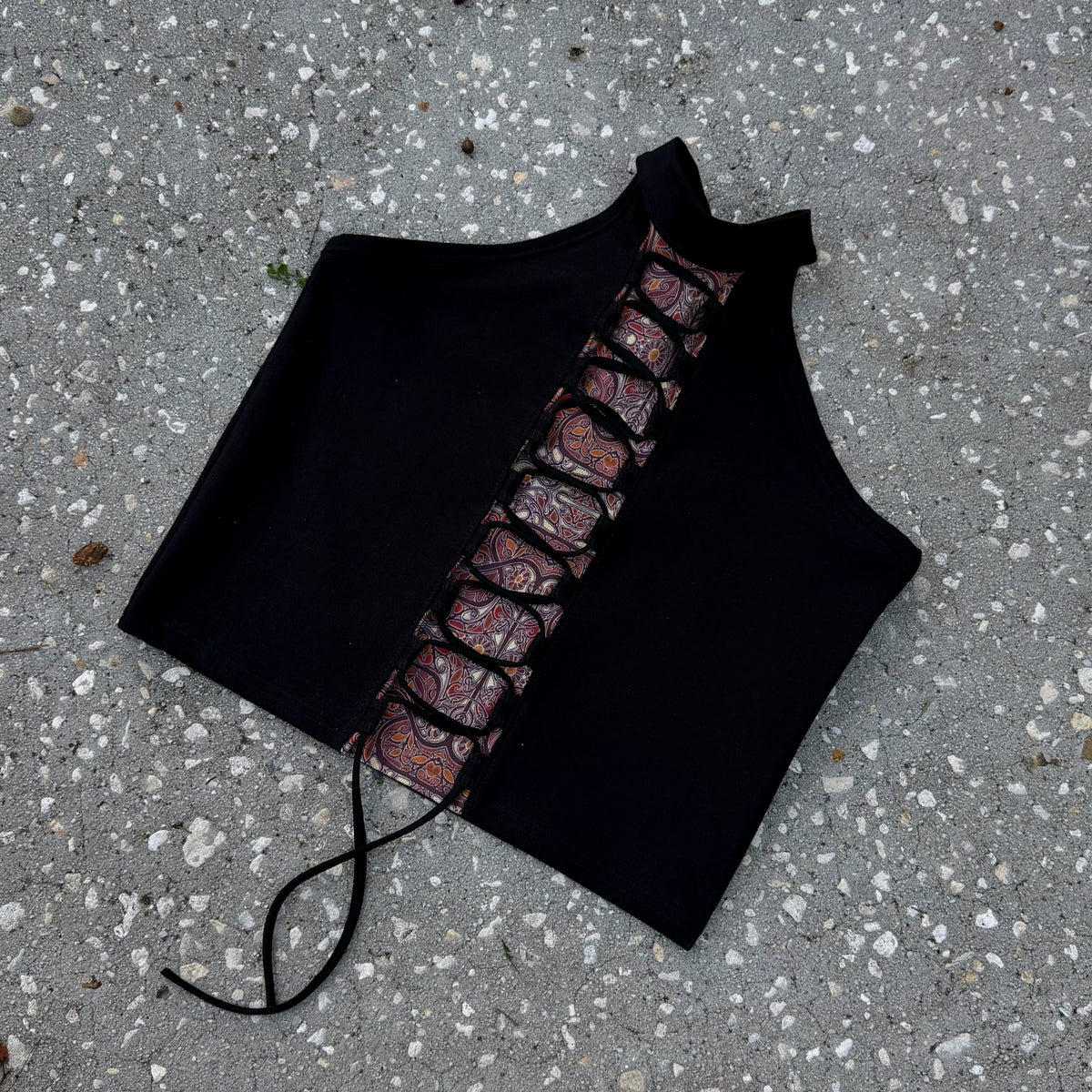 High Neck Lace-Up Top L/XL