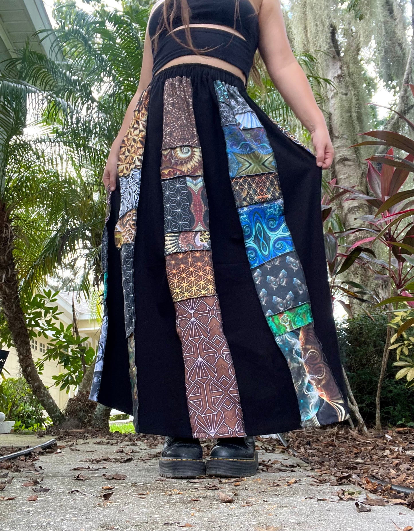 Patchwork Maxi Skirt 𖥸 S-XL