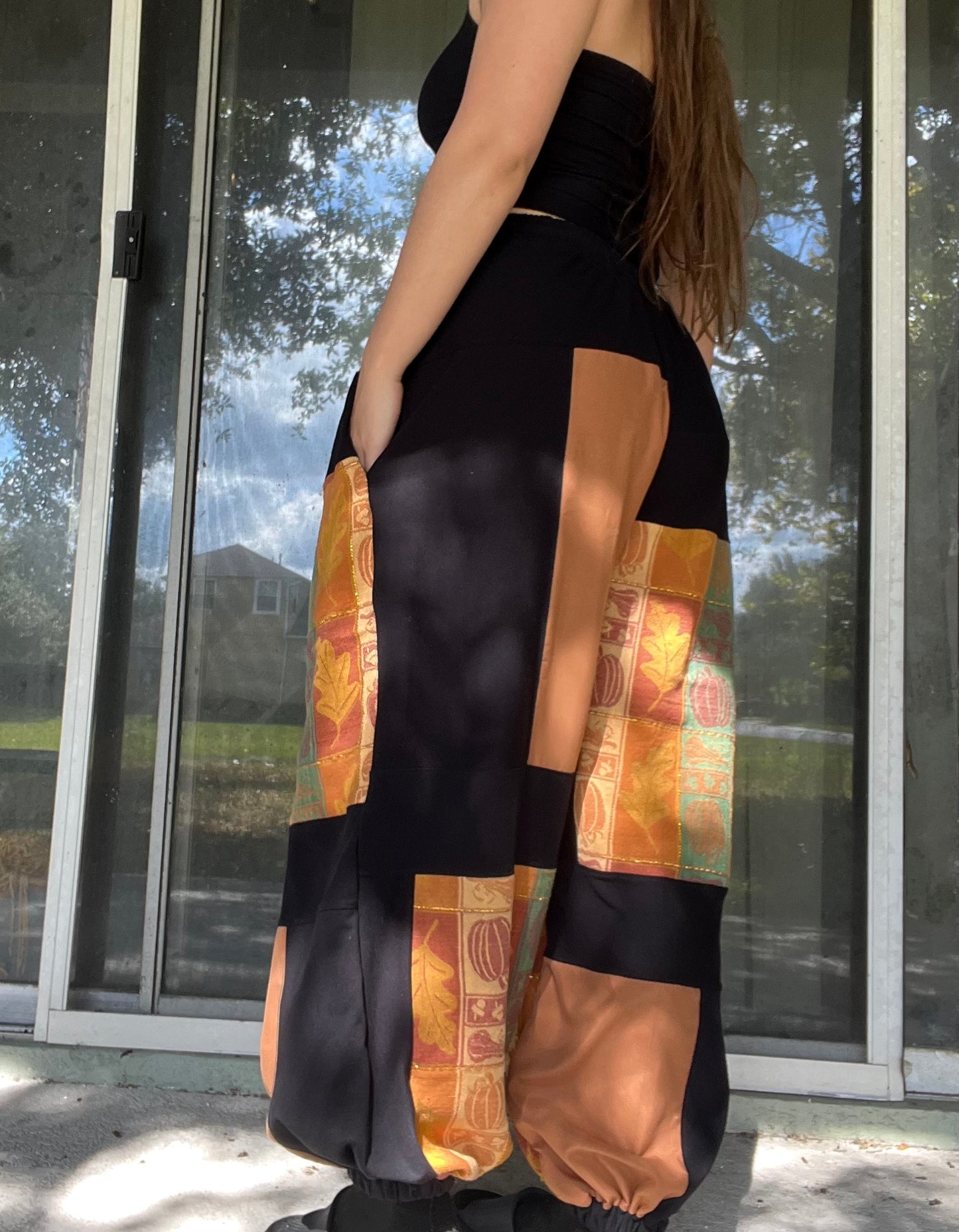 Pumpkin Patchwork Pants XS-XL