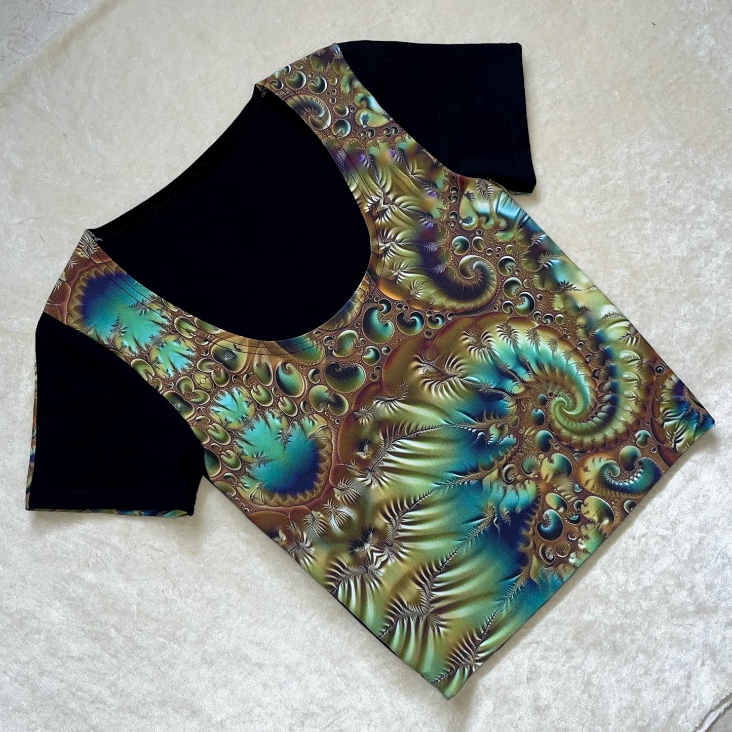 Fractal Scoop Tee S/M (less cropped)