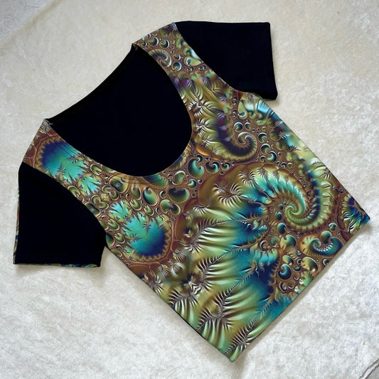 Fractal Scoop Tee S/M (less cropped)