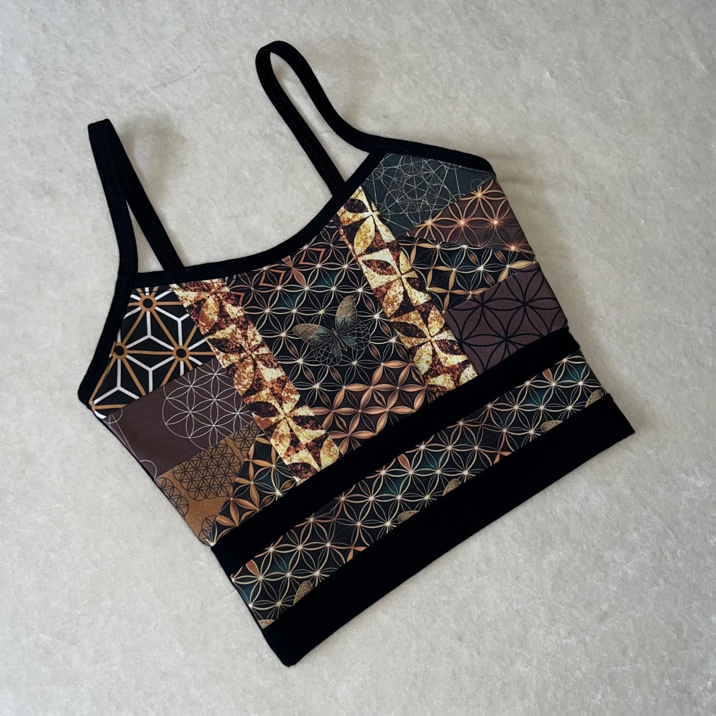 Patchwork Bralette Tank 𐦍 XS/S