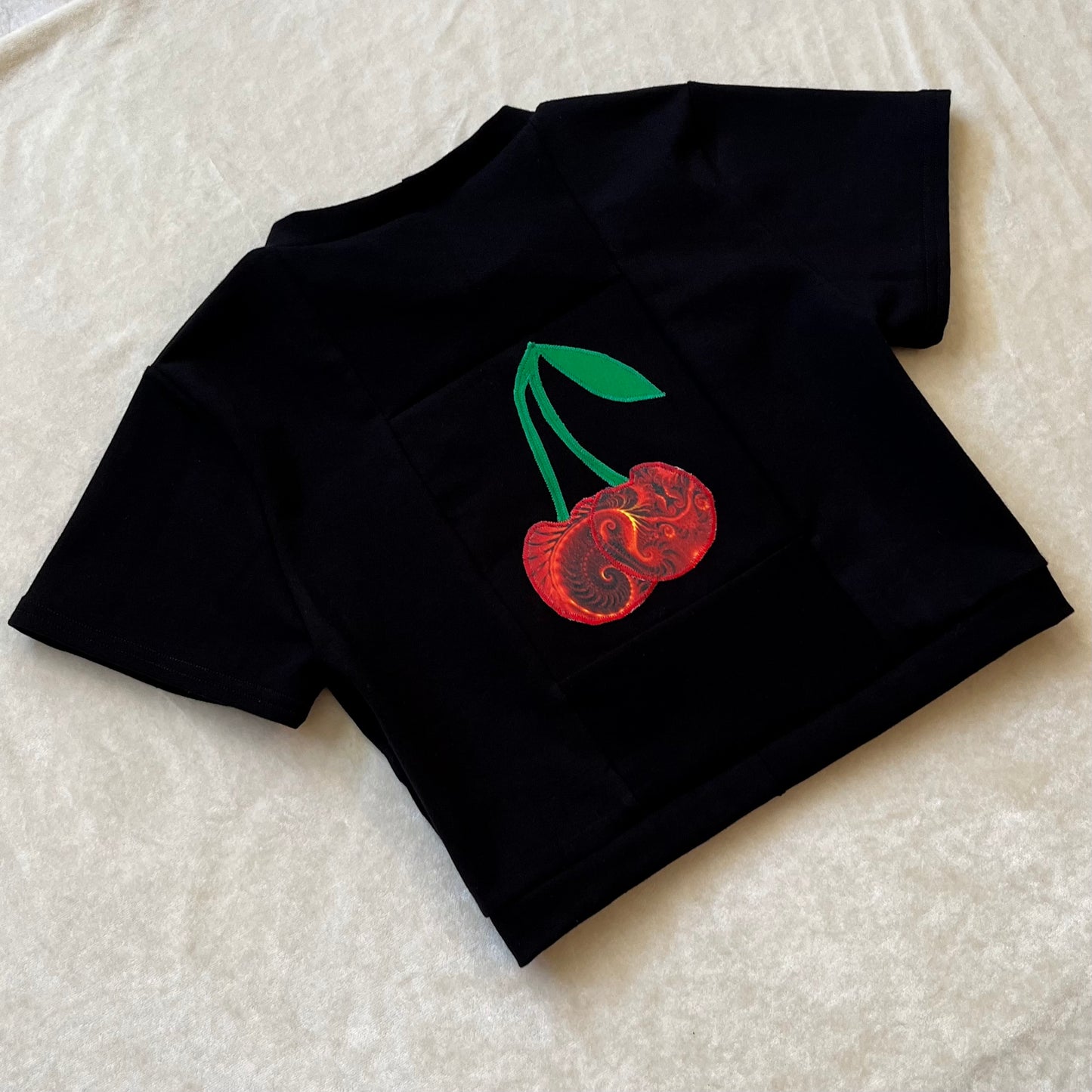 Fractal Cherries Cropped Tee S/M