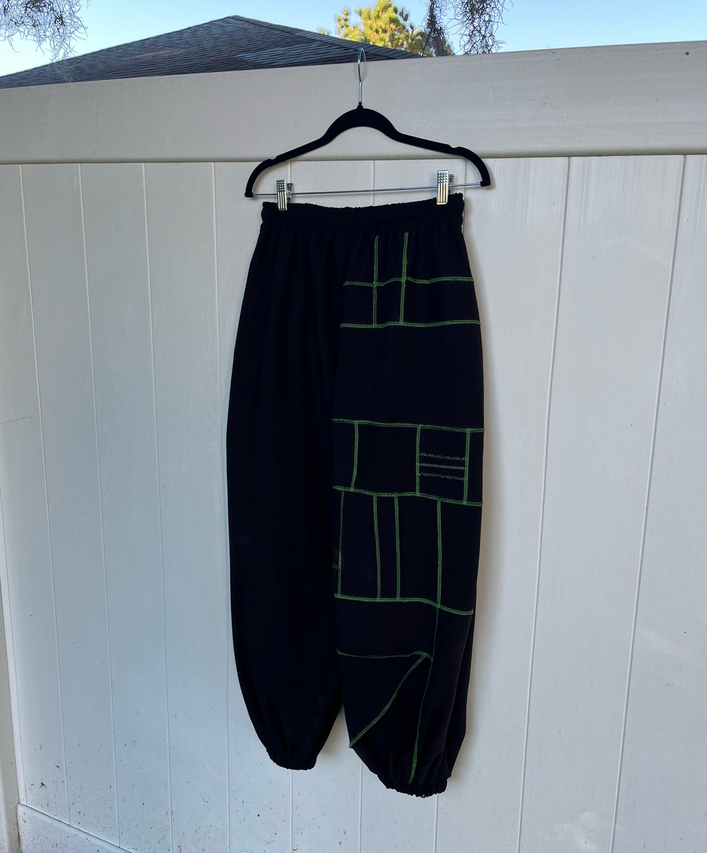 Green Thread Patchwork Pants XS-XL