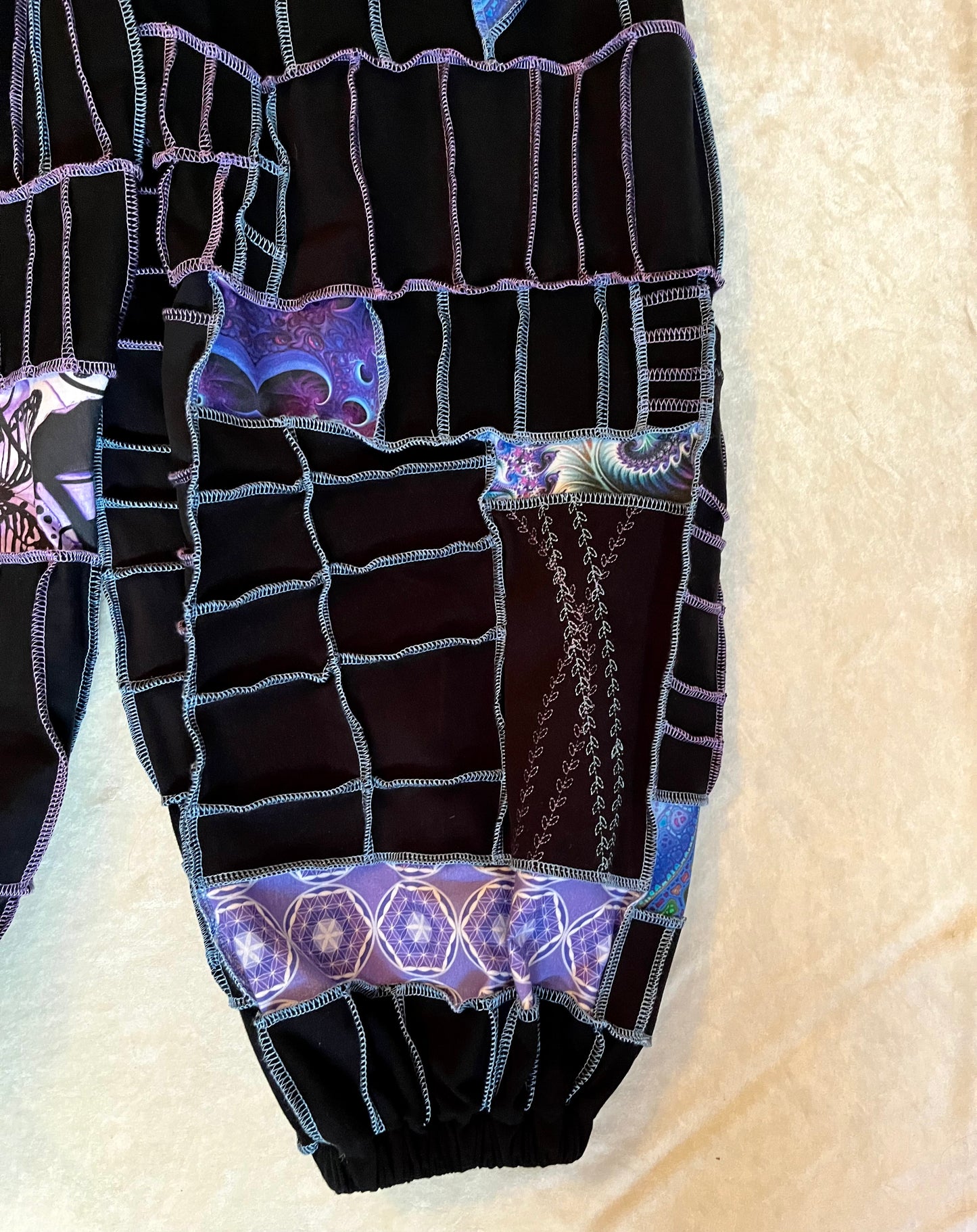 Blue & Purple Patchwork Pants XS-XL