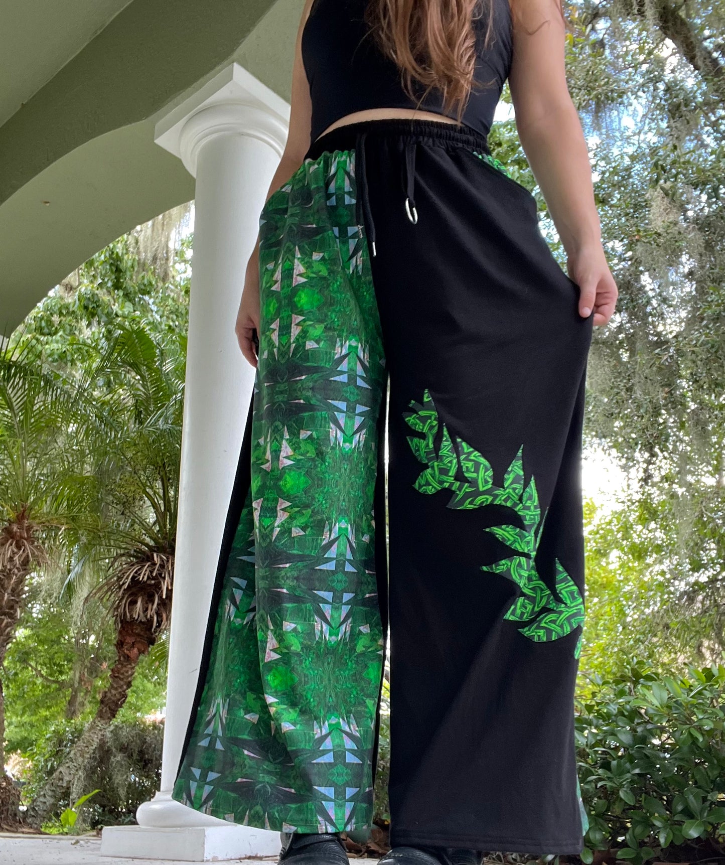 Leafy Green Wide Leg Pants 𖥸 XS-XL