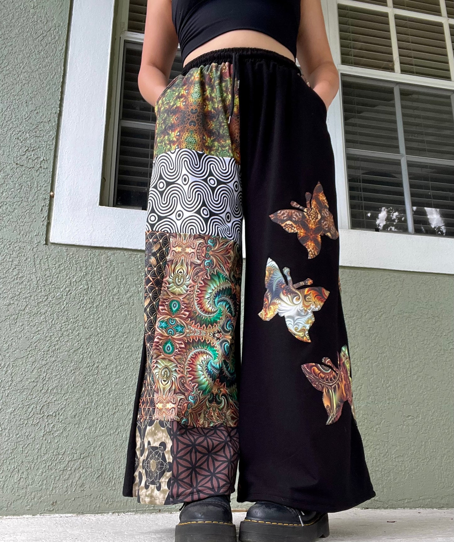 Butterfly Patchwork Pants V2 𐦍 XS-XL