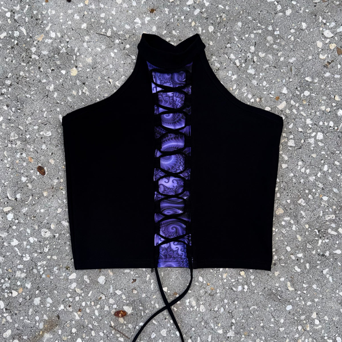 High Neck Lace-Up Top L/XL