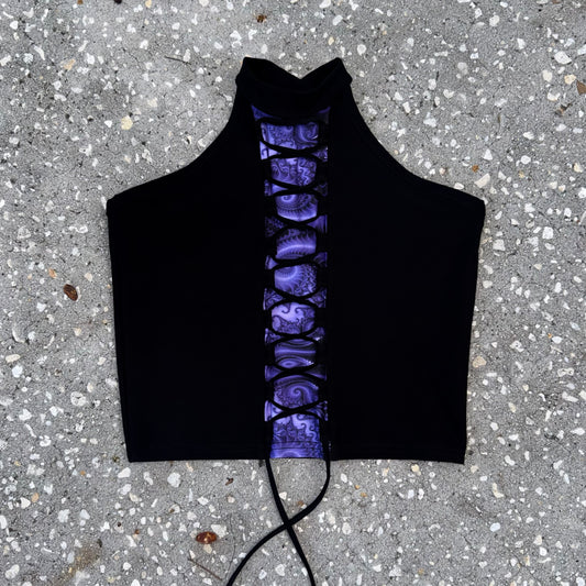 High Neck Lace-Up Top L/XL