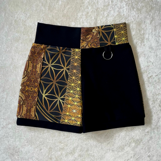 Golden Patchwork Ring Shorts XS/S