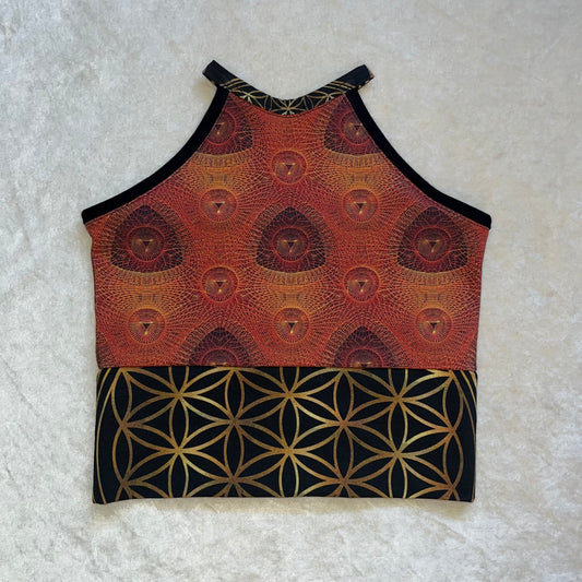 Web Of Interconnection High Neck Top M/L