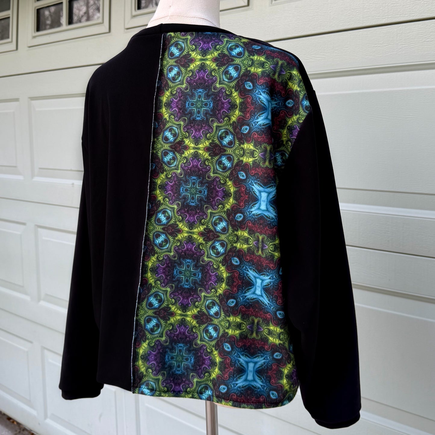 Patchwork FLEECE Cropped Crewneck XL