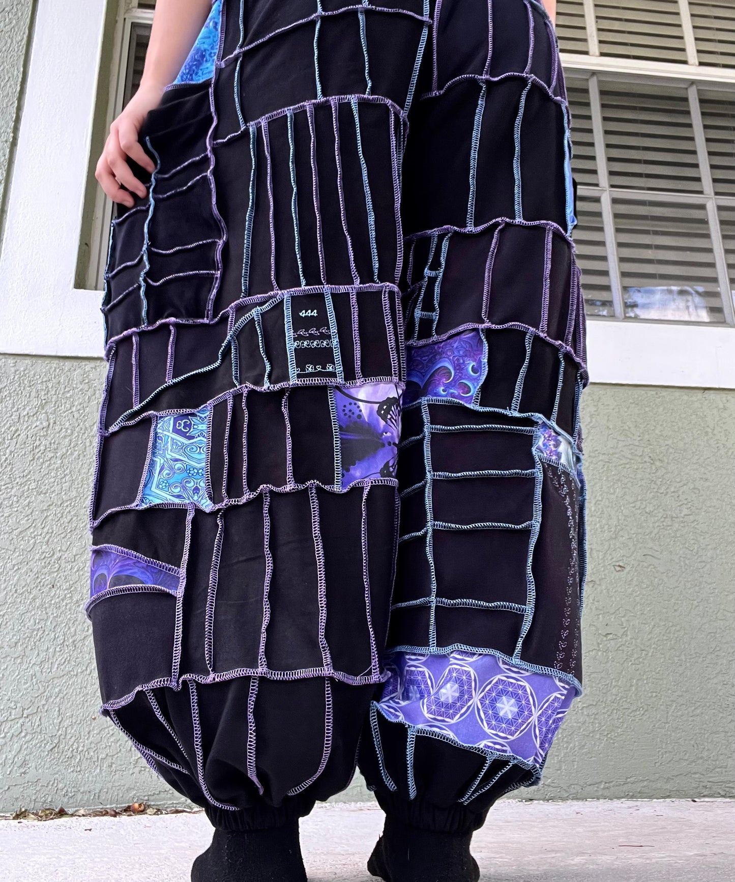 Blue & Purple Patchwork Pants XS-XL