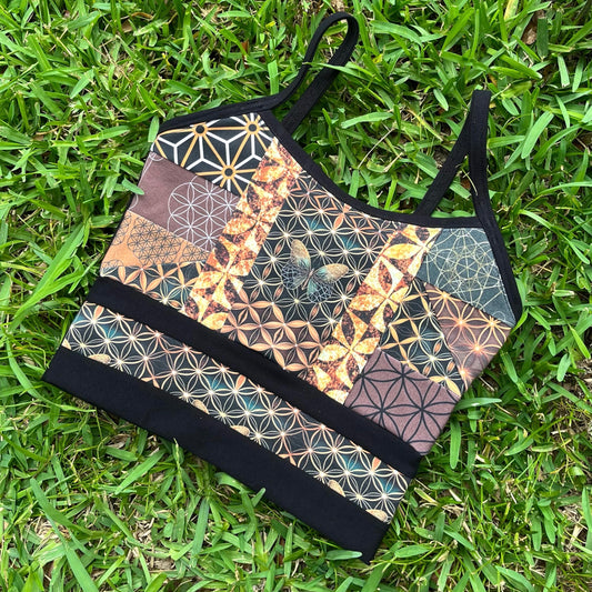 Patchwork Bralette Tank 𐦍 XS/S