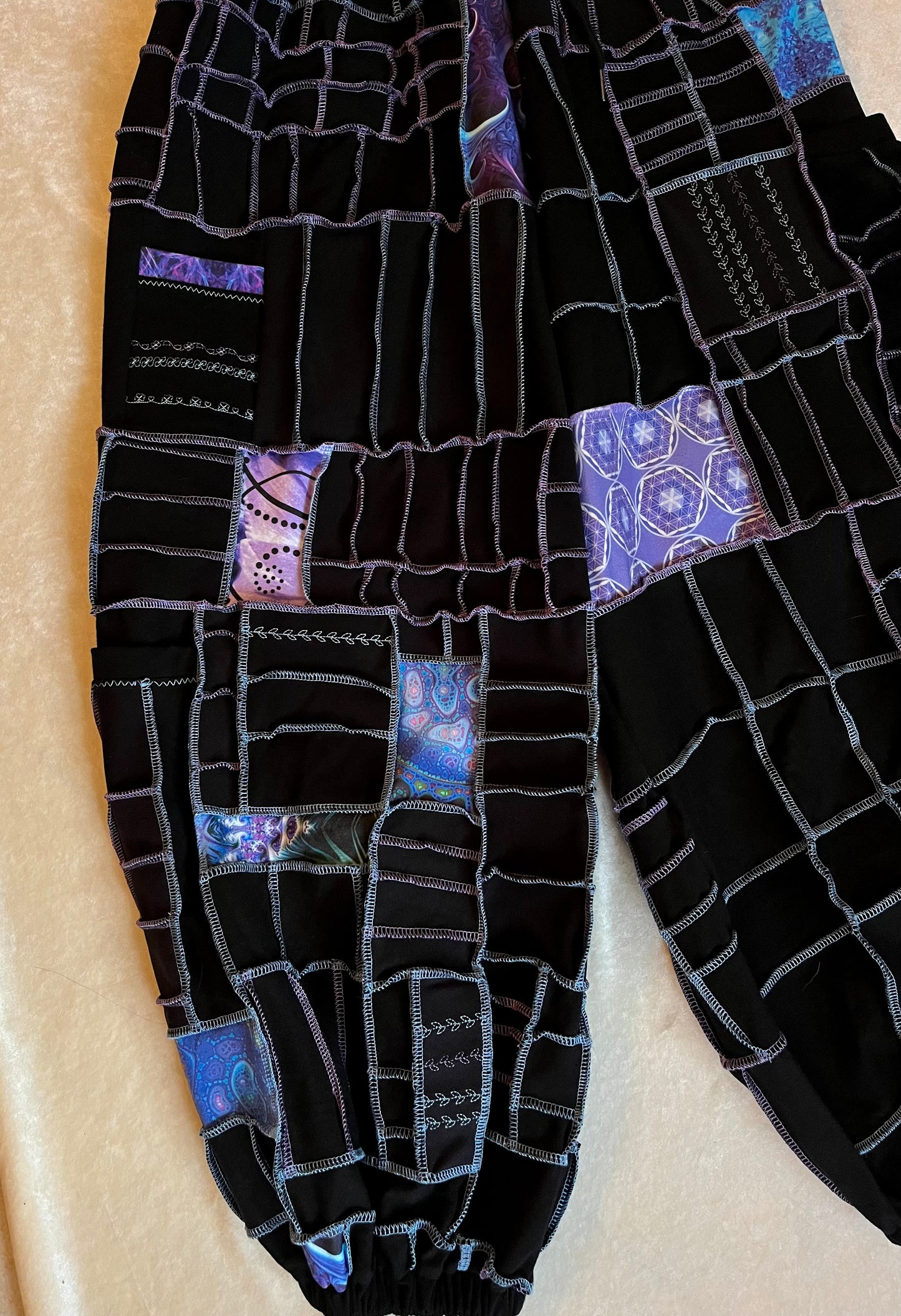 Blue & Purple Patchwork Pants XS-XL