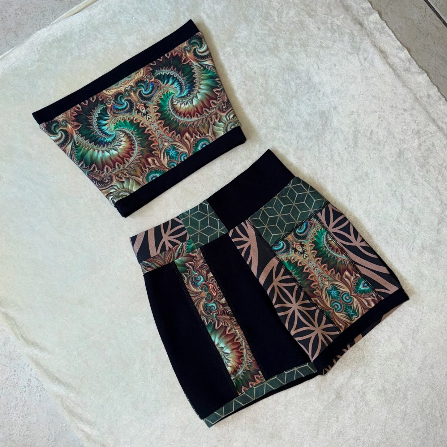 Patchwork Tube & Shorts Set XS/S