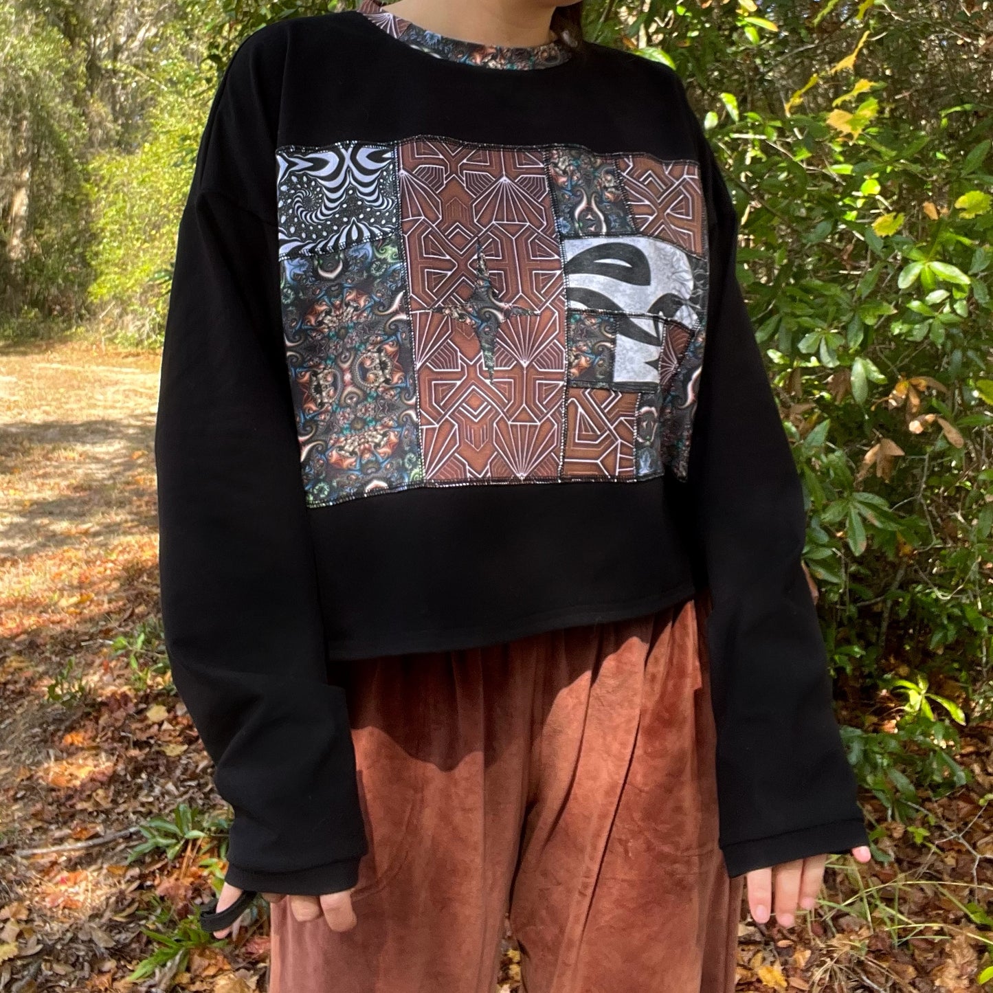 Cubed Flowers Cotton Crewneck XL