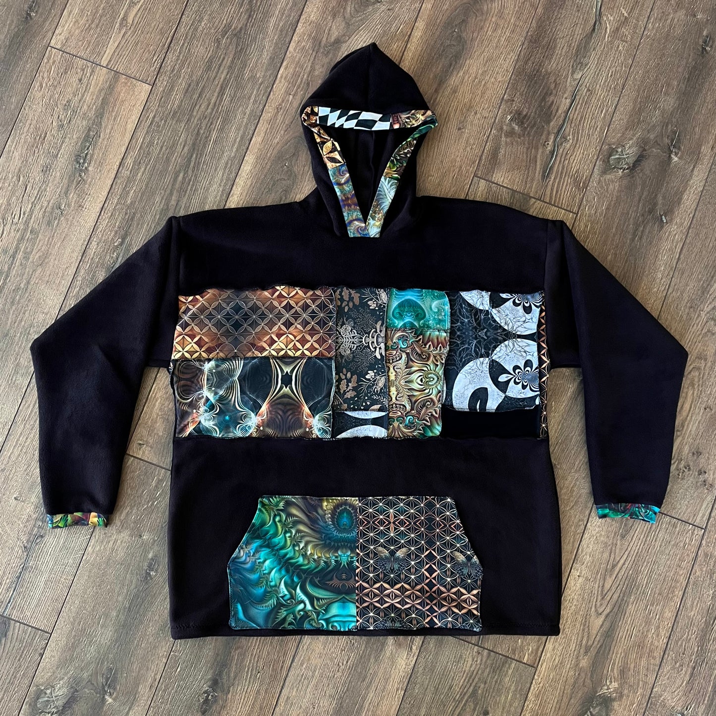 Patchwork FLEECE Hoodie XL