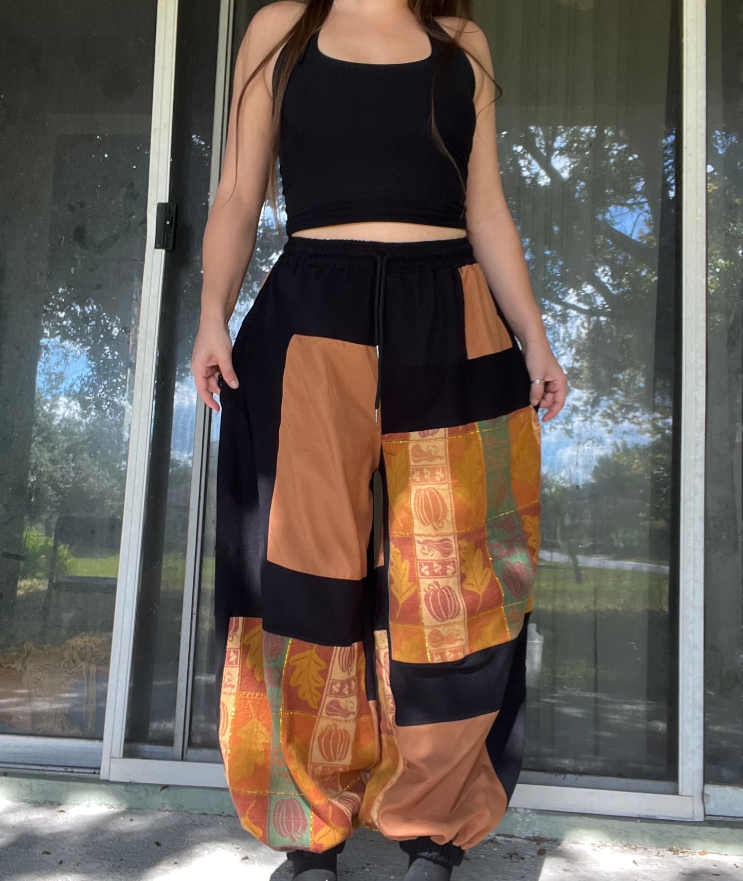 Pumpkin Patchwork Pants XS-XL