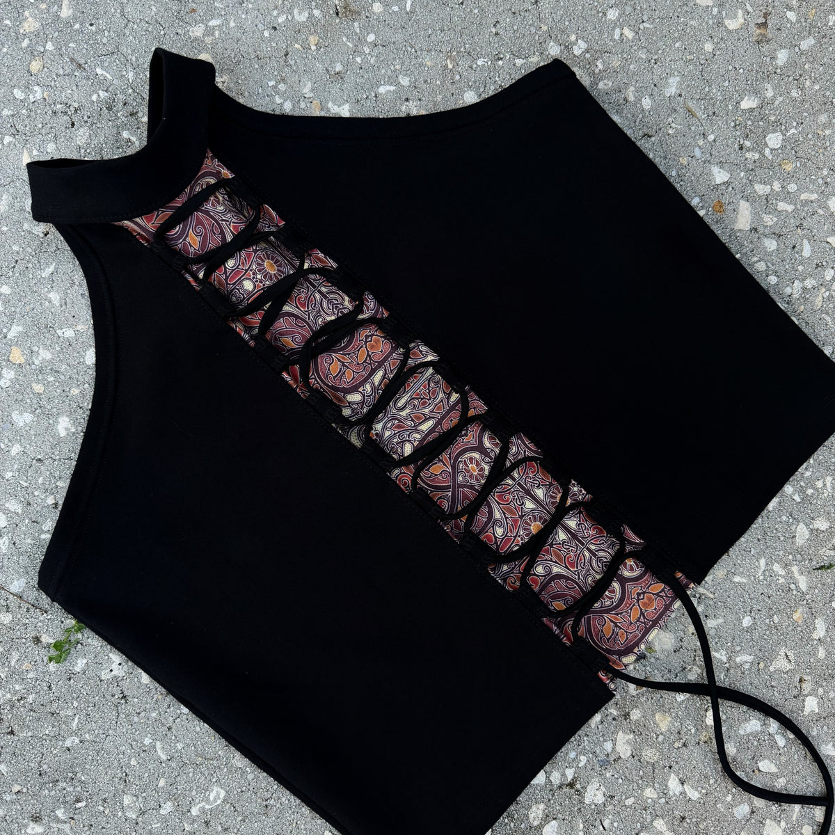 High Neck Lace-Up Top L/XL