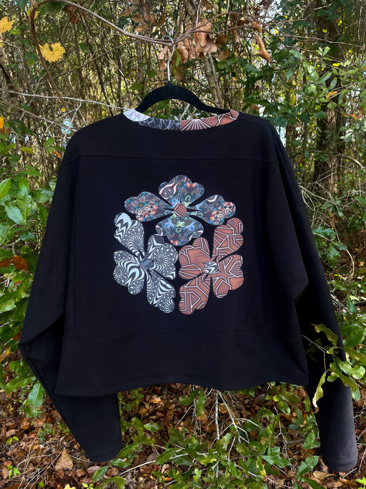 Cubed Flowers Cotton Crewneck XL