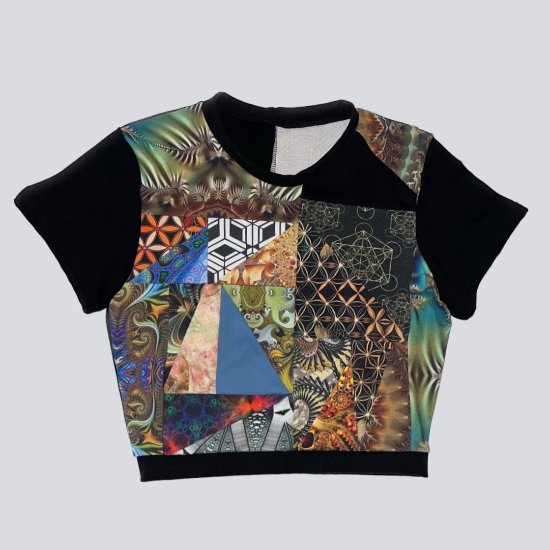 Patchwork Cropped Tee S/M