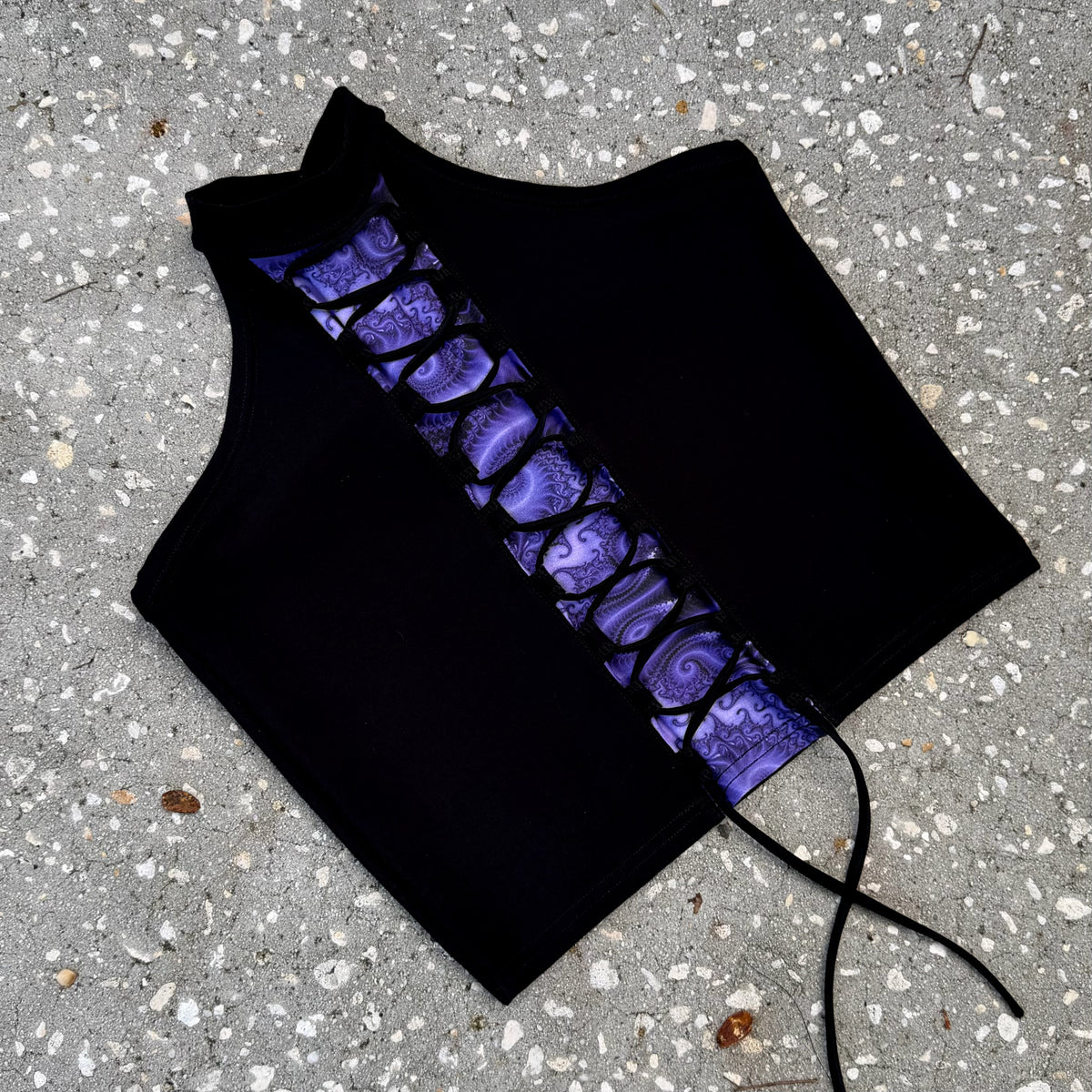 High Neck Lace-Up Top L/XL