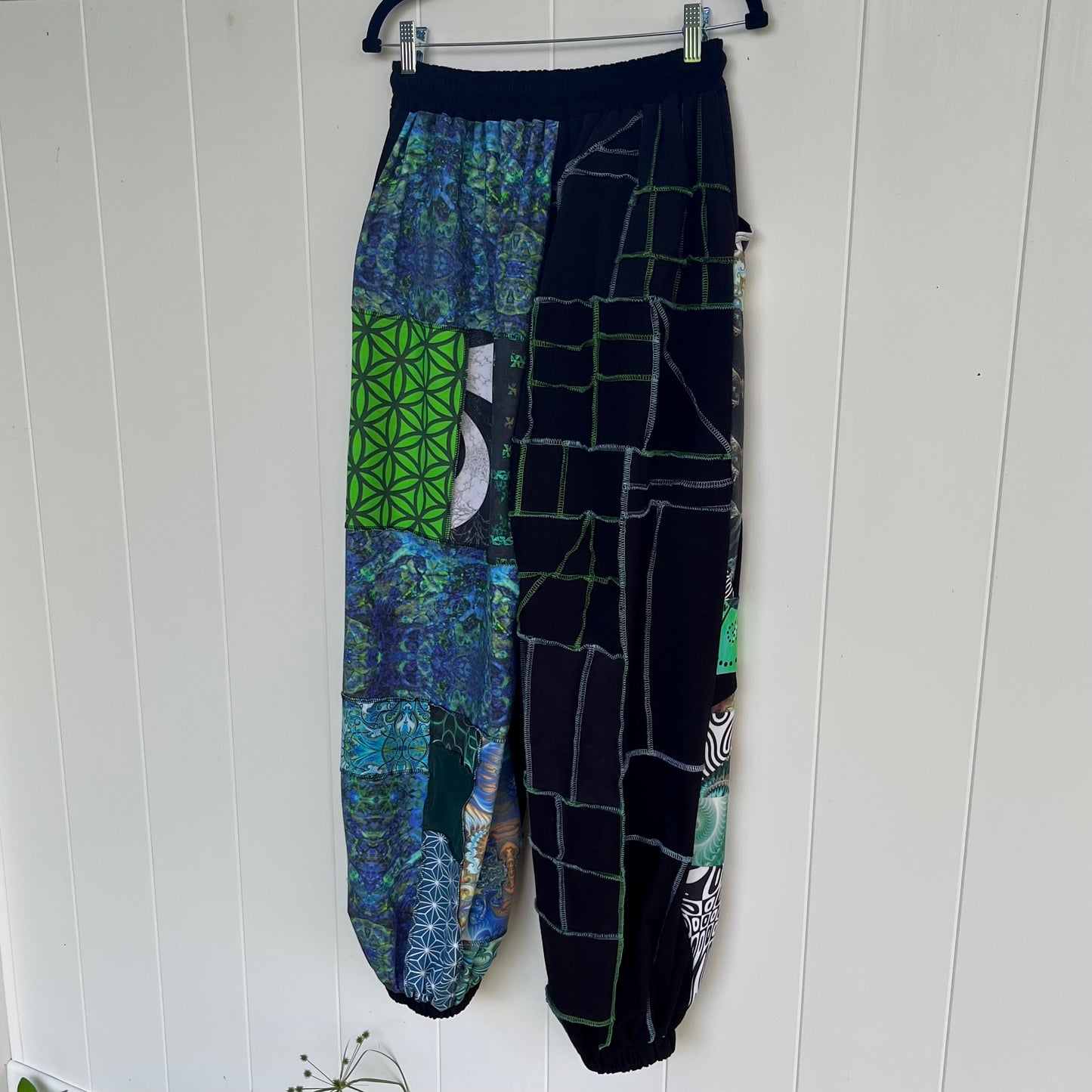 Blue & Green Patchwork Pants XS-XL
