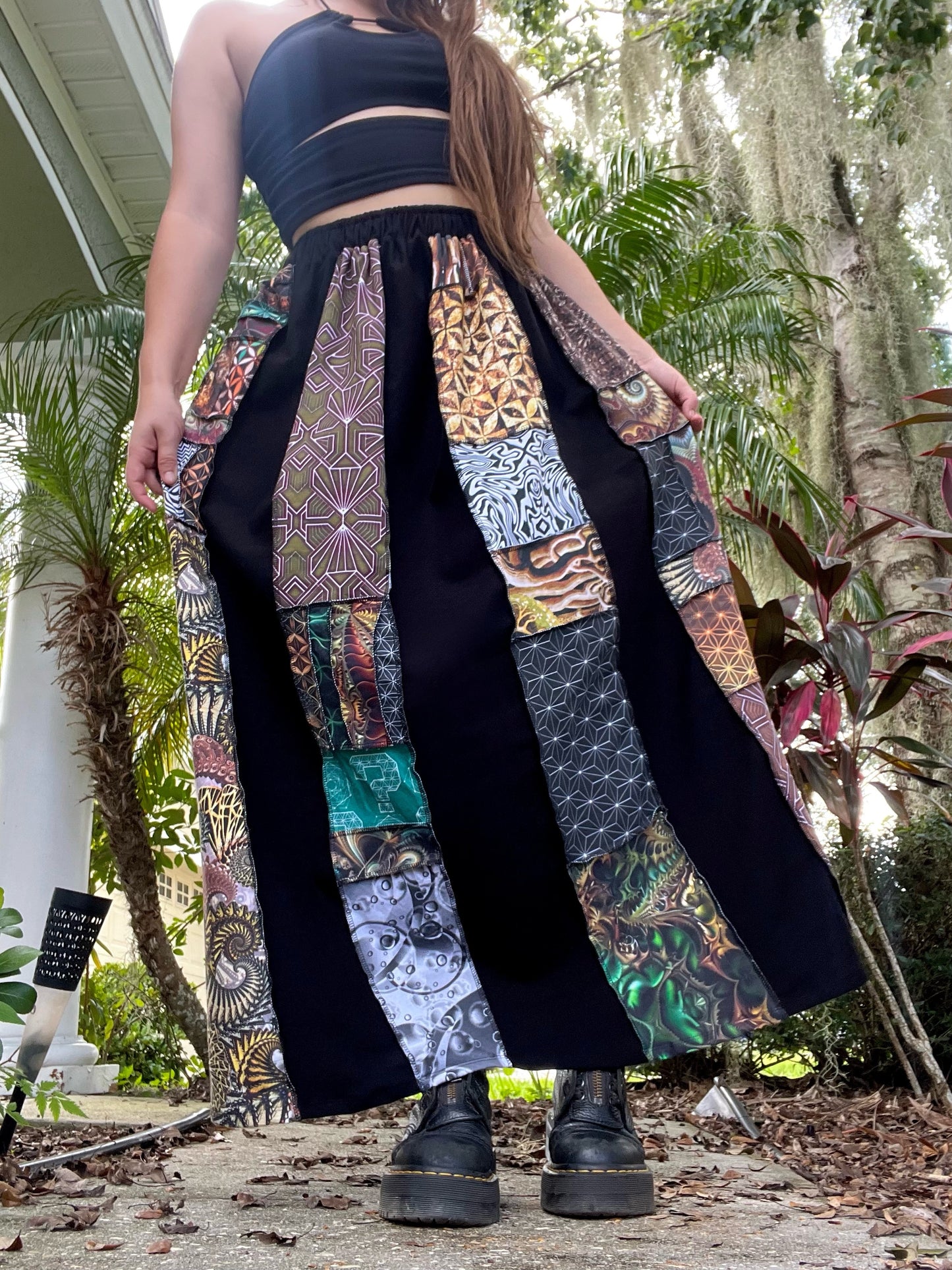 Patchwork Maxi Skirt 𖥸 S-XL