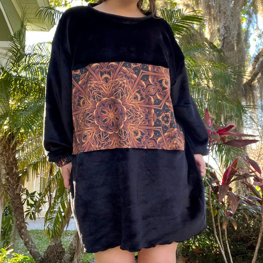 Mandala Matrix Crewneck - Extra Fuzzy & Extra Long ᪥ XXL