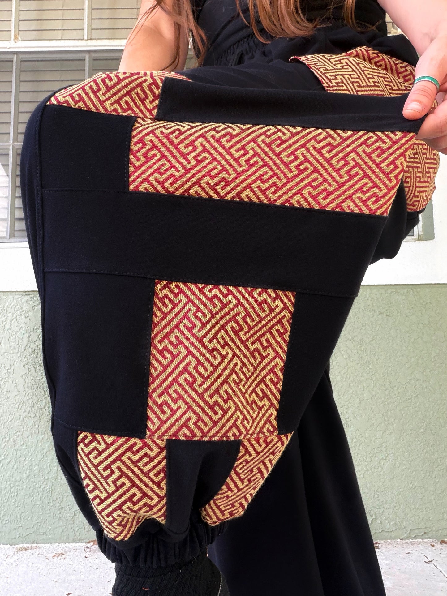 Tassle Pockets Patchwork Pants XS-XL