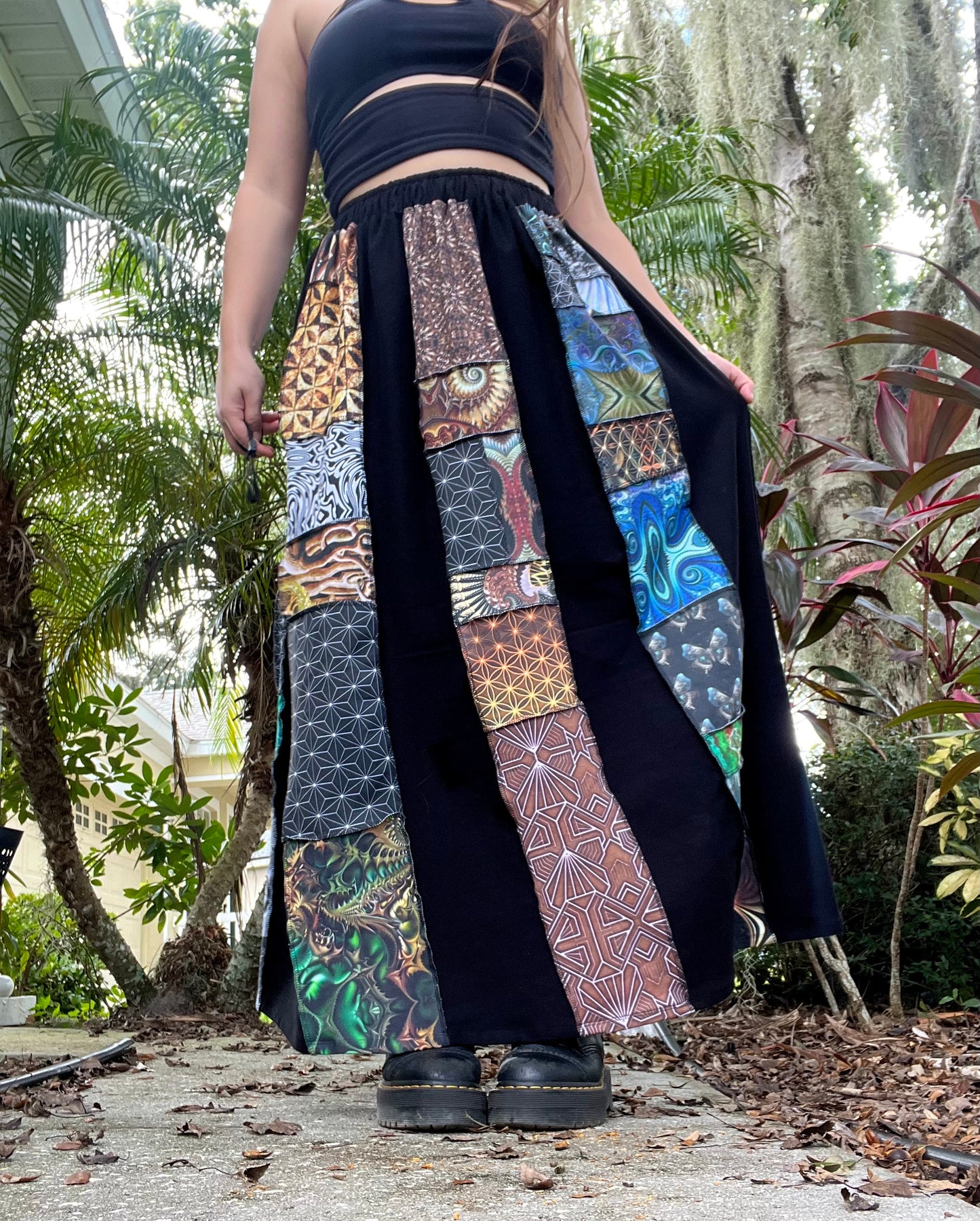 Patchwork Maxi Skirt 𖥸 S-XL