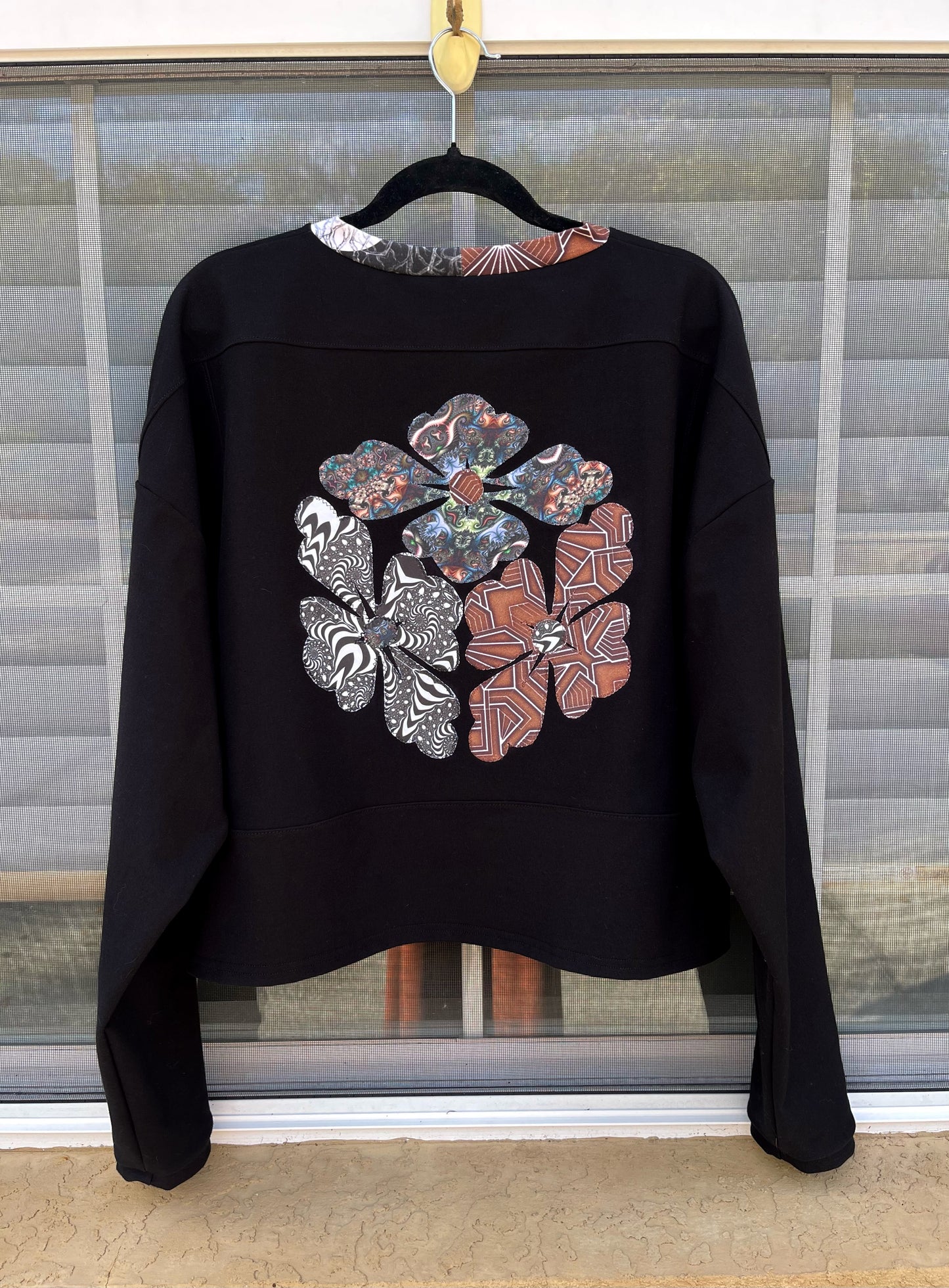 Cubed Flowers Cotton Crewneck XL