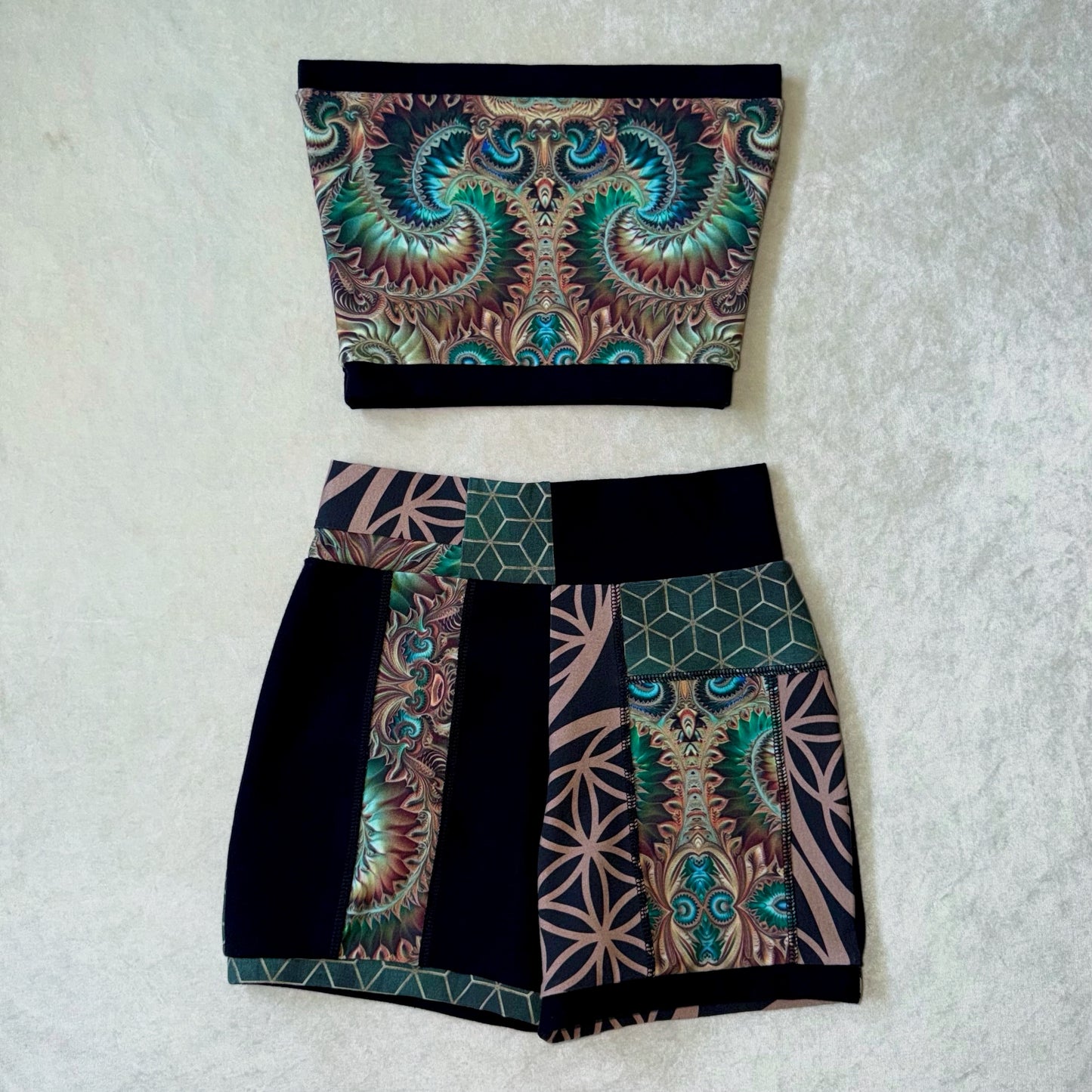 Patchwork Tube & Shorts Set XS/S