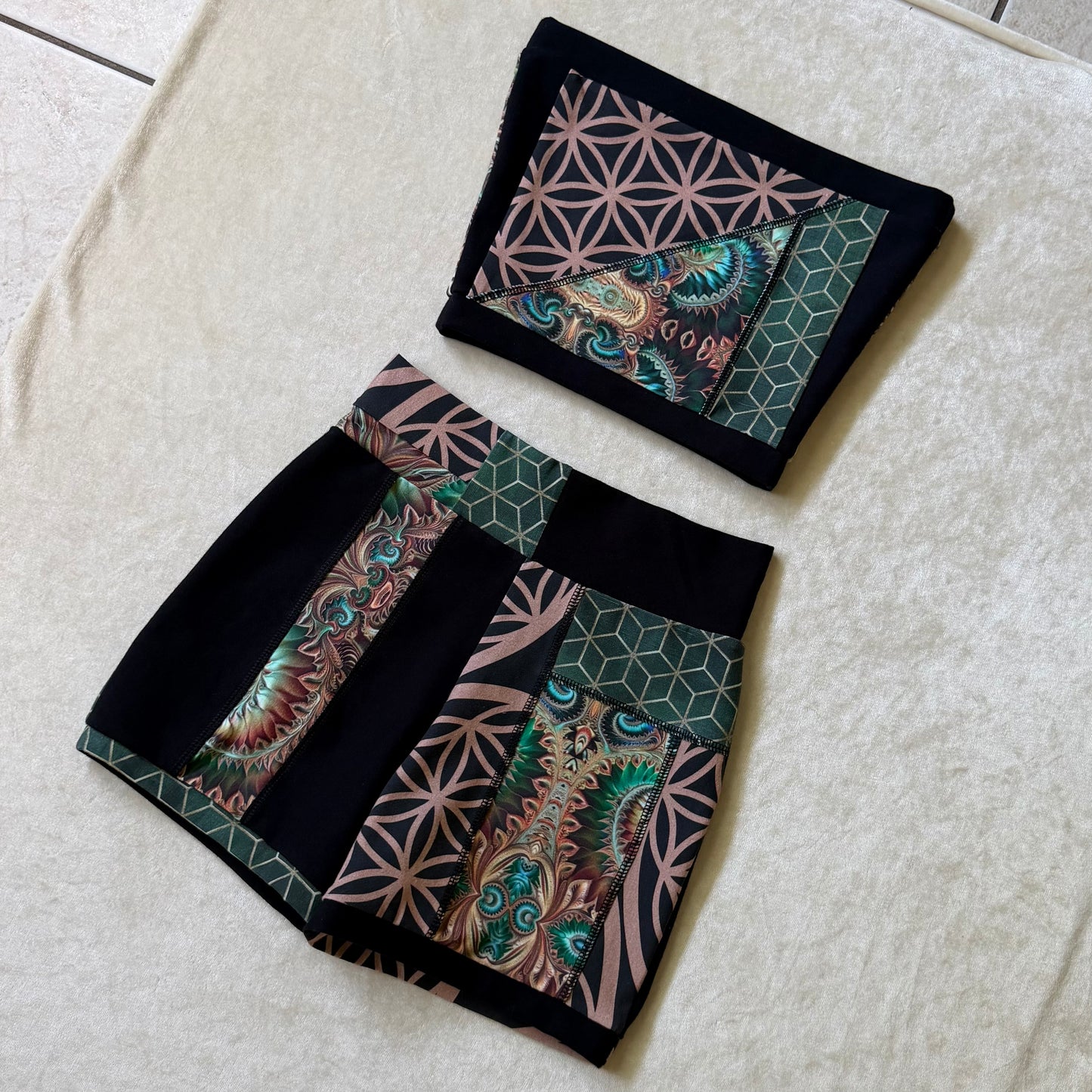 Patchwork Tube & Shorts Set XS/S