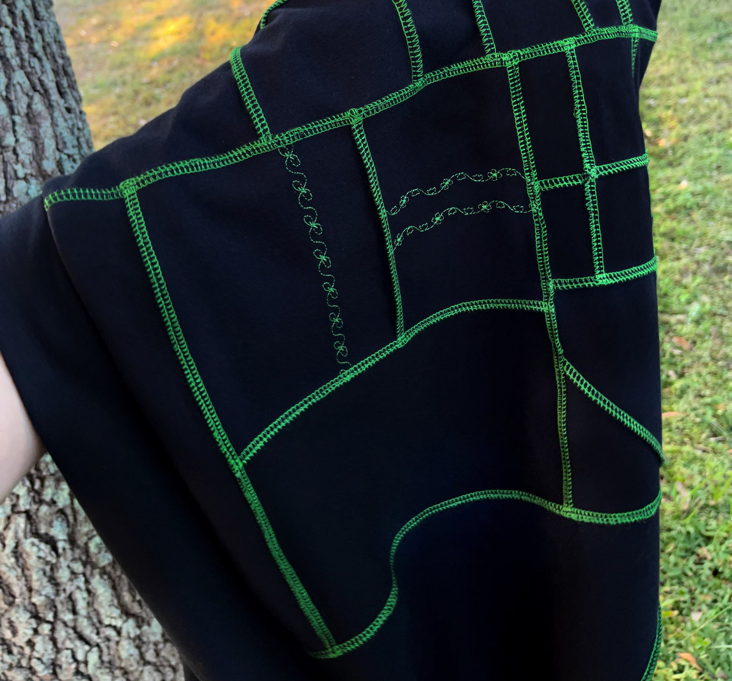 Green Thread Patchwork Pants XS-XL