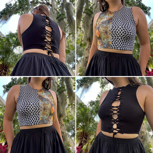 High Neck Two Way Lace-Up Top ✾ M