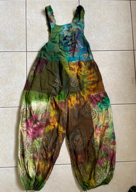 Alana Tie Dye Patchwork Overalls